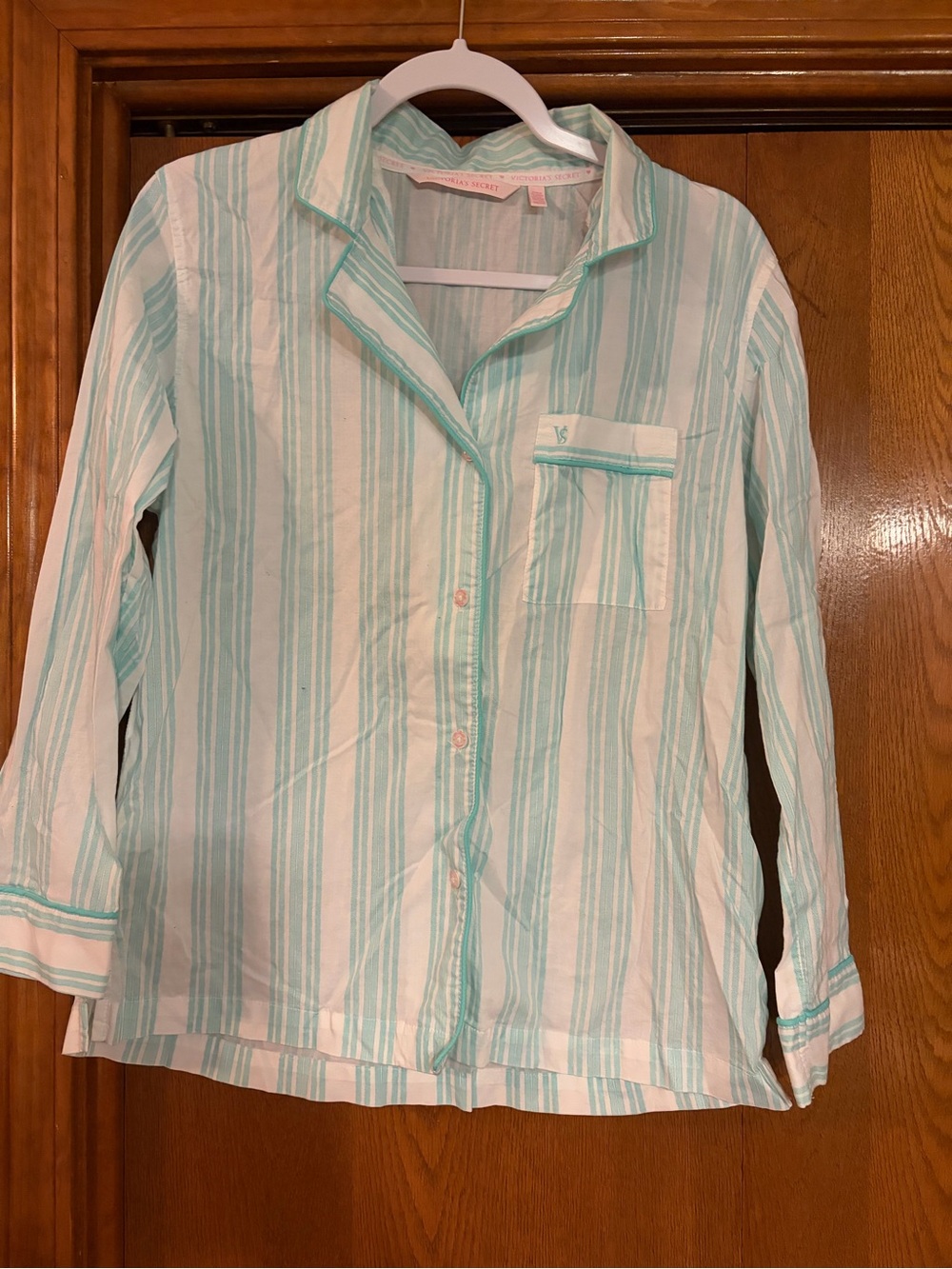 Victoria's Secret xs Mint & White Striped Pajama set